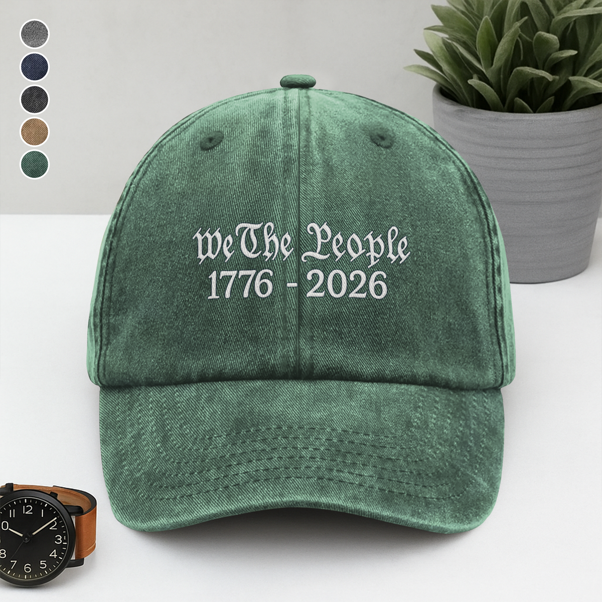 We The People America 250 Years 1776 - 2016 Washed Denim Baseball Cap LM32 895175