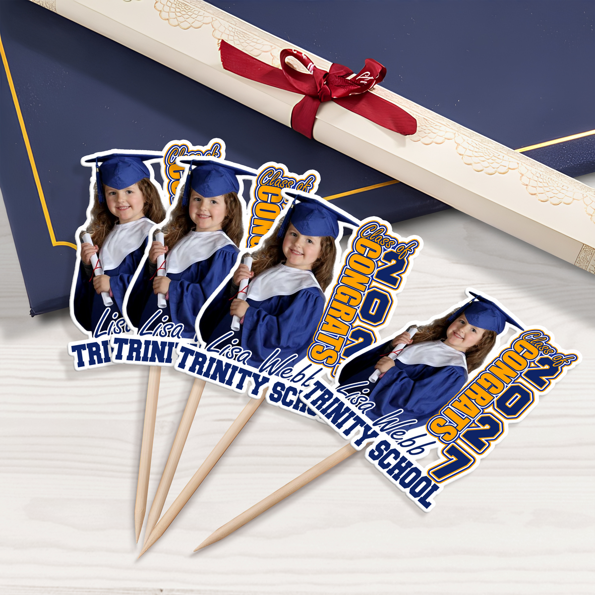 Custom Photo Kindergarten Class of 2026 Graduation Decoration Cupcake Toppers CH07 895544