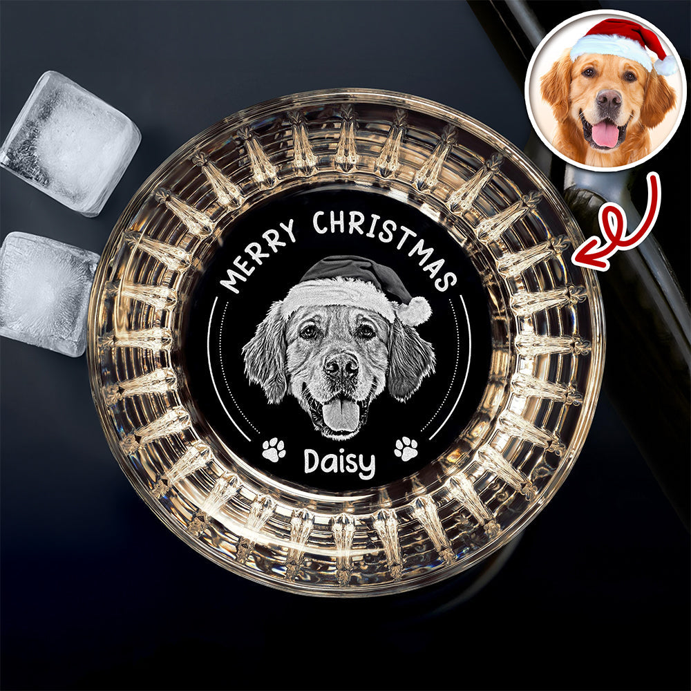 Custom Photo Christmas Would Be Boring Without Me Christmas Engraved Vertical Lines Whiskey Glass TH10 894501