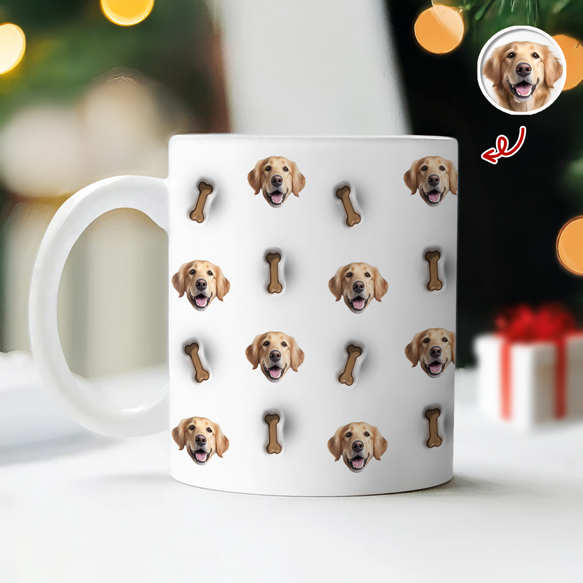 Custom Face Photo With Icon Dog For Dog Lover 3D Inflated Effect Mug TH10 894335