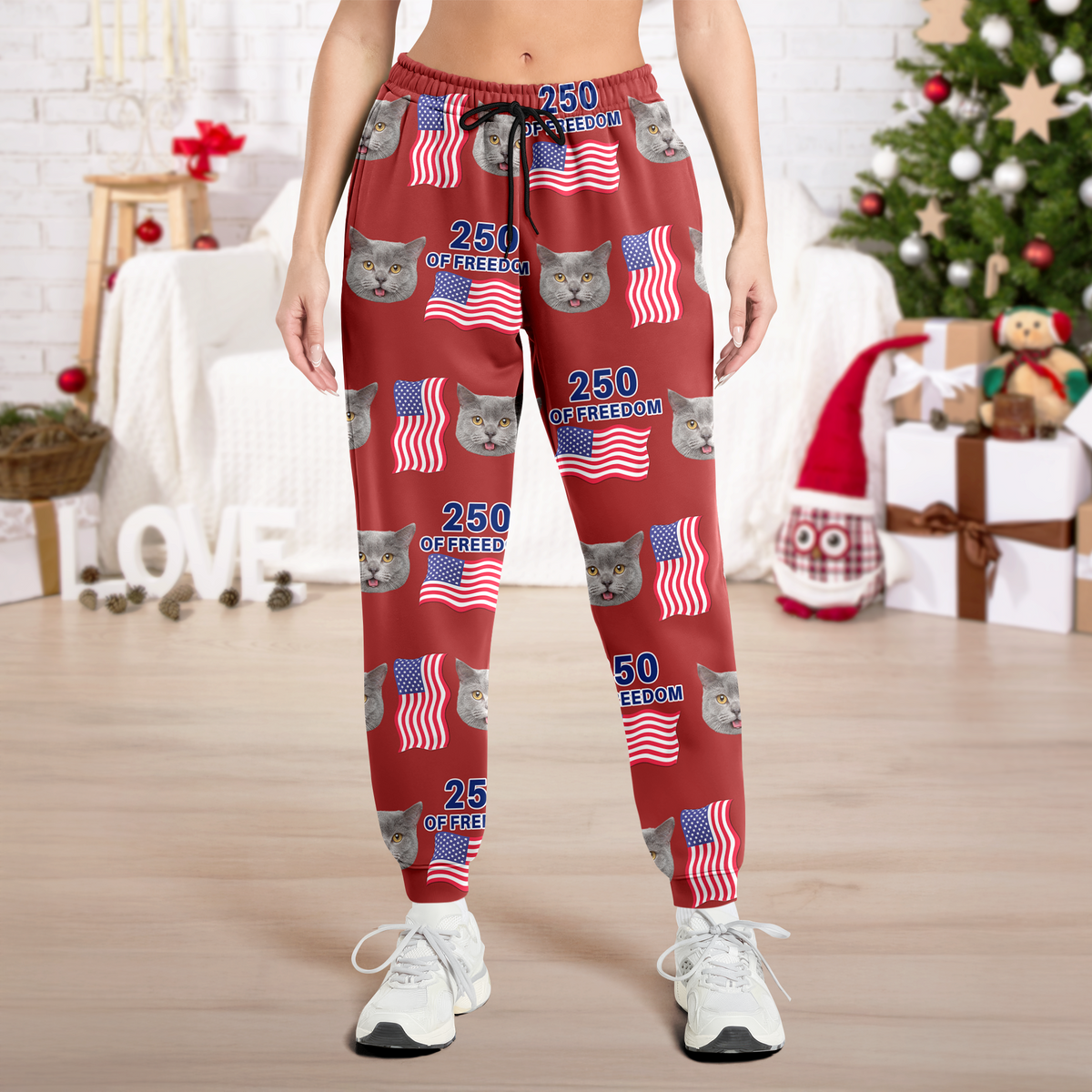 Custom Cute Cat Photo America 250 Years Of Freedom Sweatpants LM32 895847