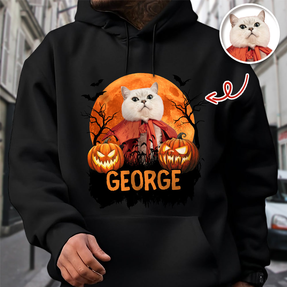 Custom Halloween Cat Photo Dark Shirt Spooky Season Shirt Cat Lovers Halloween Gift CH07 899620