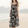 Custom Cat Photo Tropical Women's V-Neck Cami Maxi Dress HA75 892236
