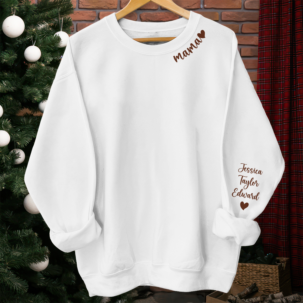 Custom Mama Sweatshirt With Kids Names On Sleeve TH10 892619