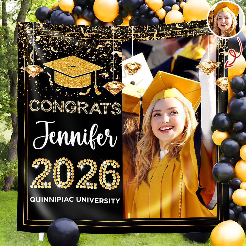 Personalized Congrats Class Of 2026 Backdrop Graduation Party Decor CH07 910824