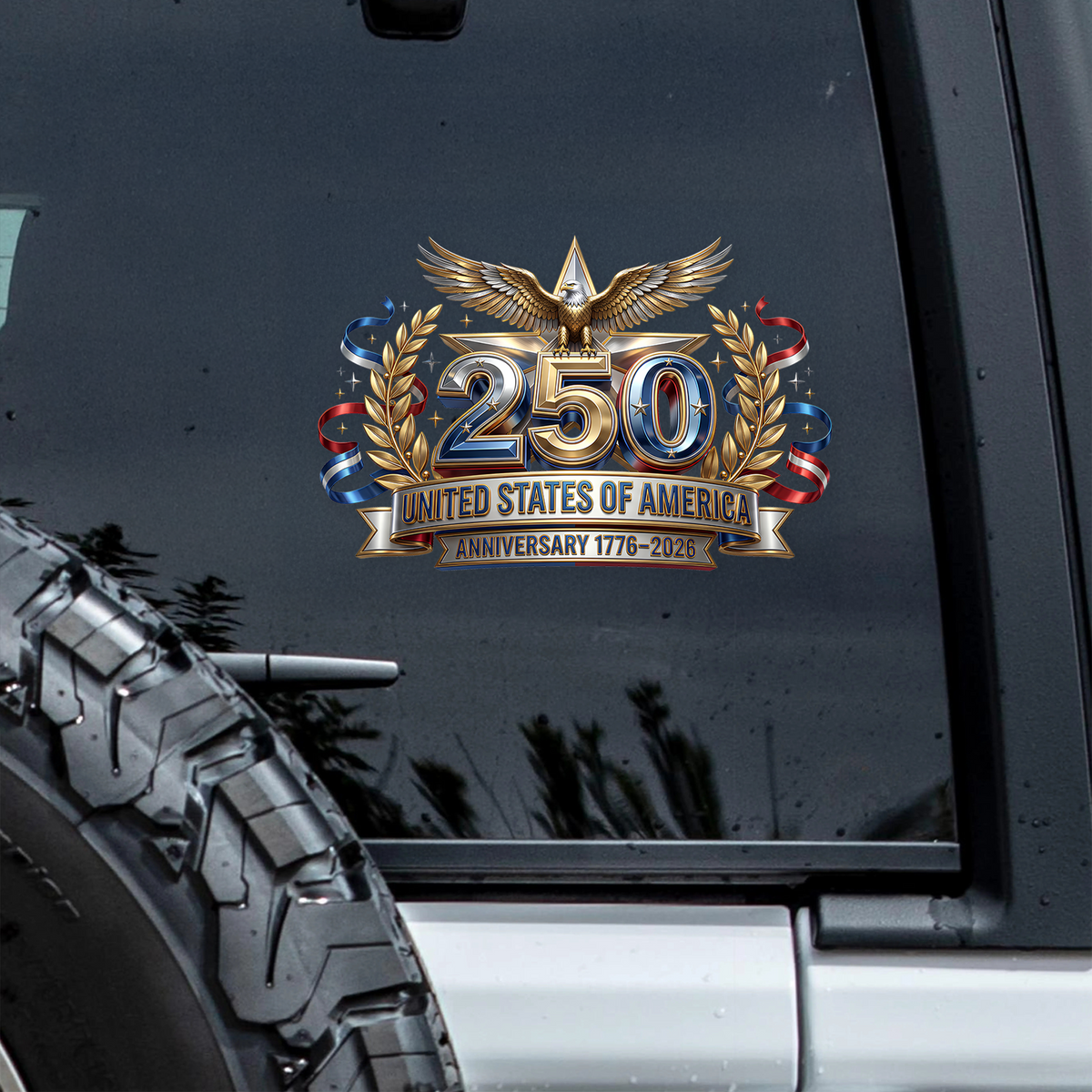 USA 250 Anniversary Eagle 1776-2026 Patriotic Car Window Decal Sticker HA75 898914
