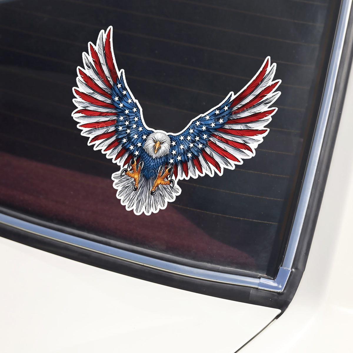 American Eagle With Flag Patriotic Car Window Decal Sticker HA75 898394