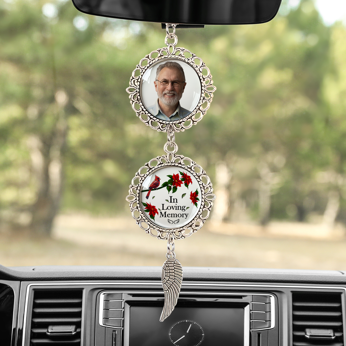 Custom Photo Memorial In Loving Memory Forever In My Heart Car Hanging Ornament With Charm HA75 891962