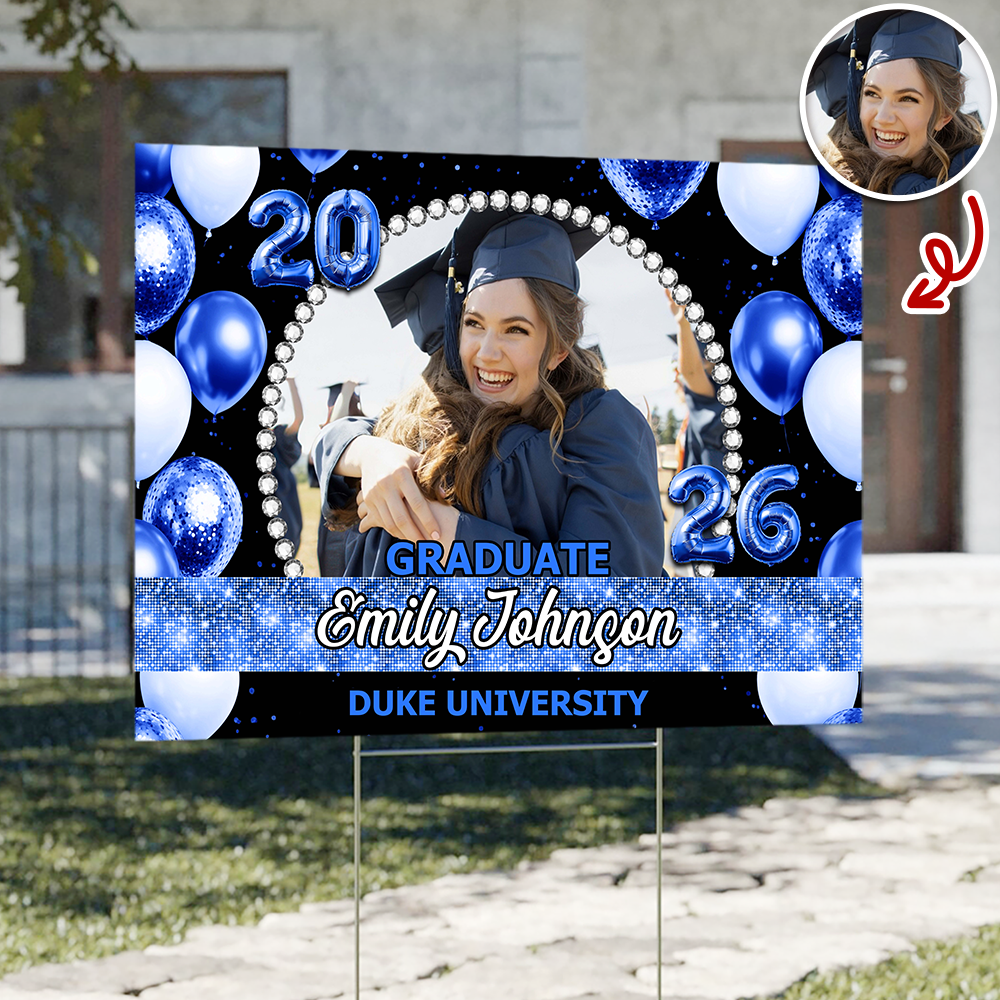 Custom Graduation Photo Class Of 2026 Yard Sign HO82 901392