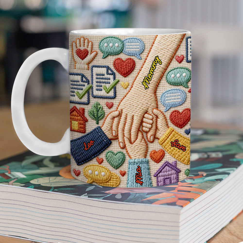 Personalized Busy Mom Knitted Yarn 3D Effect Mug - Mother's Day Gift HO82 901574