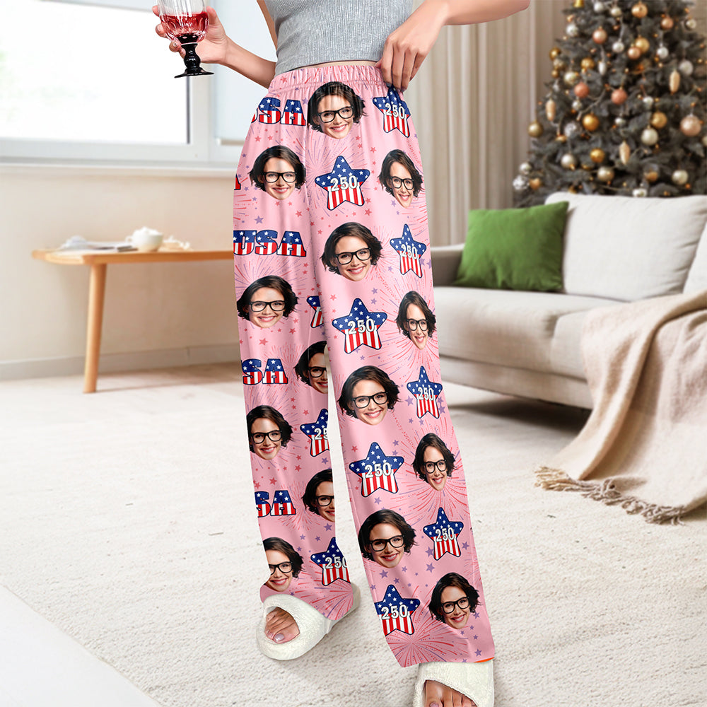 Custom Face Celebrate 250 Years America Anniversary 250th Independence Day Sweatpants CH07 899748