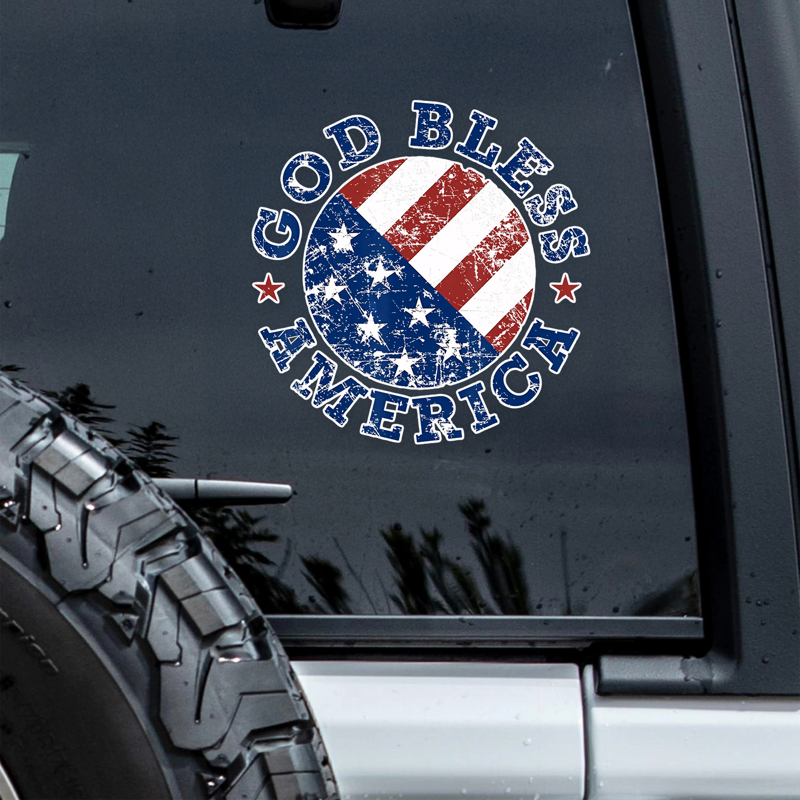 God Bless America US Flag Car Window Decal Sticker LM32 897815
