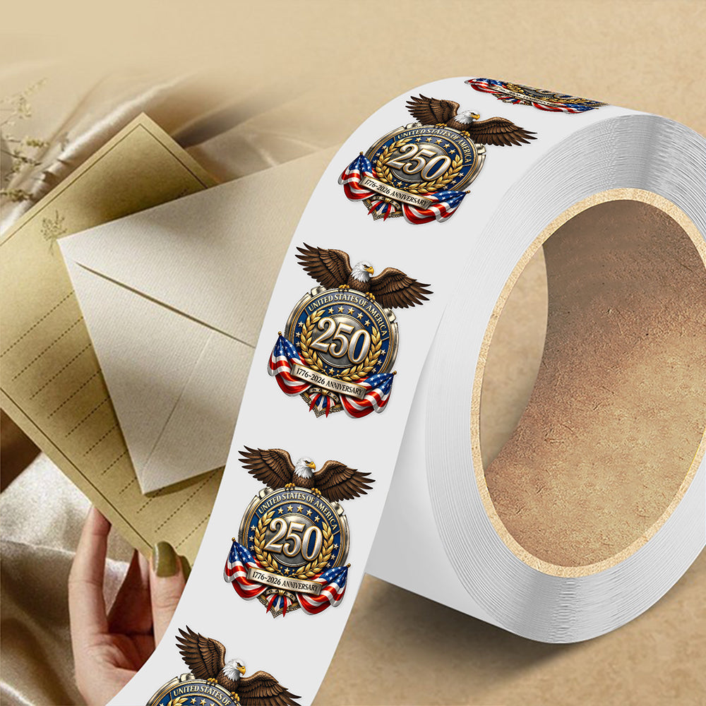America 250th Anniversary Patriotic Roll Sticker CH07 910600