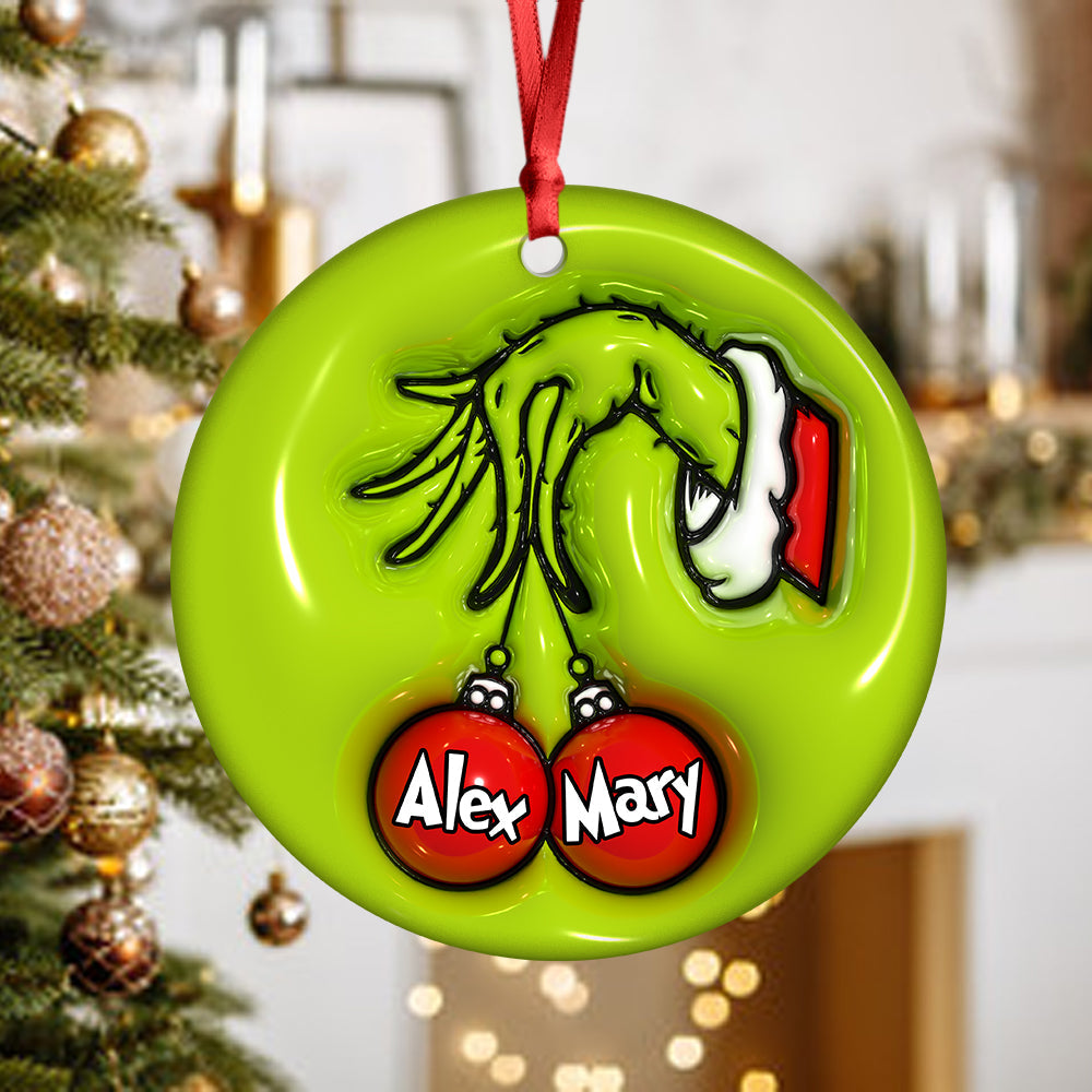 Custom Name Christmas Family Members Family 3D Effect Print Ceramic Ornament HA75 897450