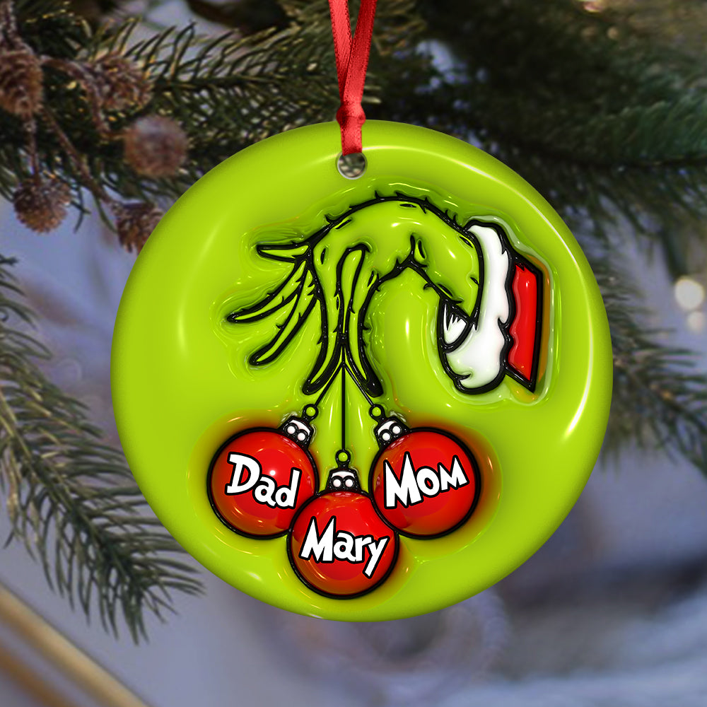 Custom Name Christmas Family Members Family 3D Effect Print Ceramic Ornament HA75 897450