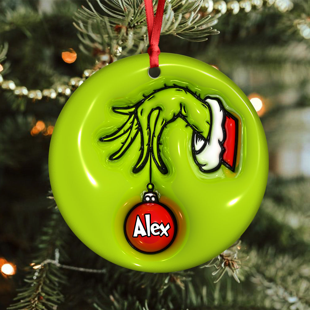 Custom Name Christmas Family Members Family 3D Effect Print Ceramic Ornament HA75 897450