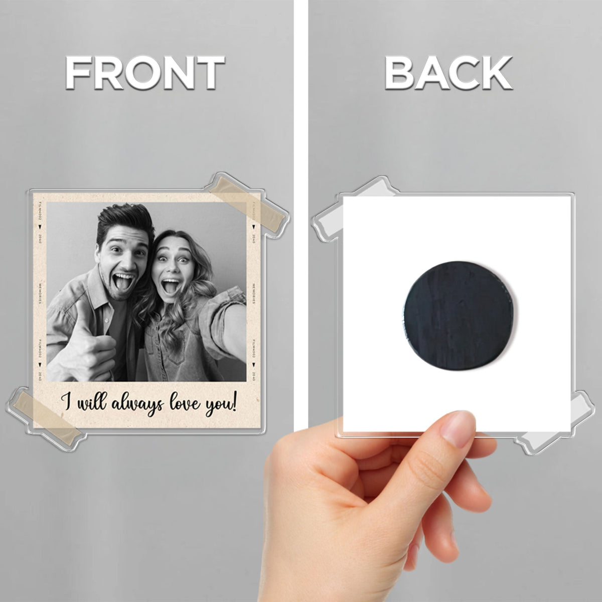 Custom Couple Photo Acrylic Fridge Magnet Valentine Gift, Anniversary Gift HA75 920108