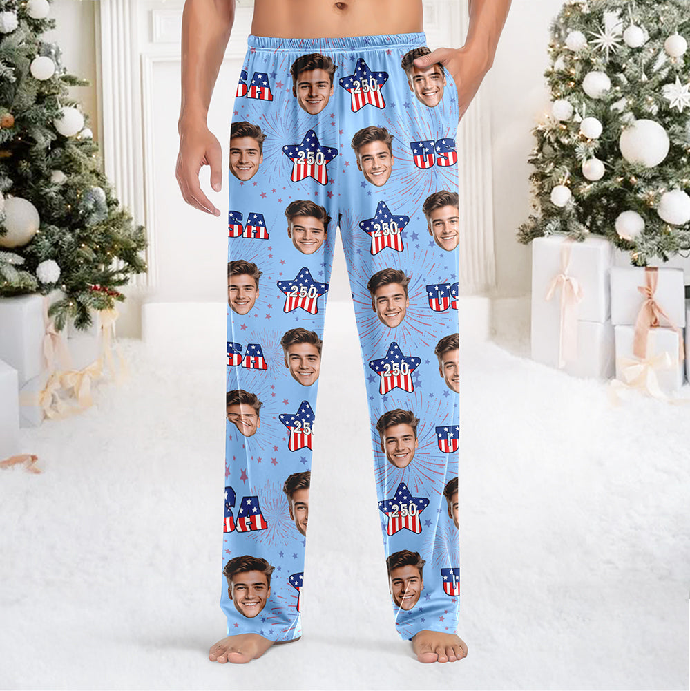 Custom Face Celebrate 250 Years America Anniversary 250th Independence Day Sweatpants CH07 899748