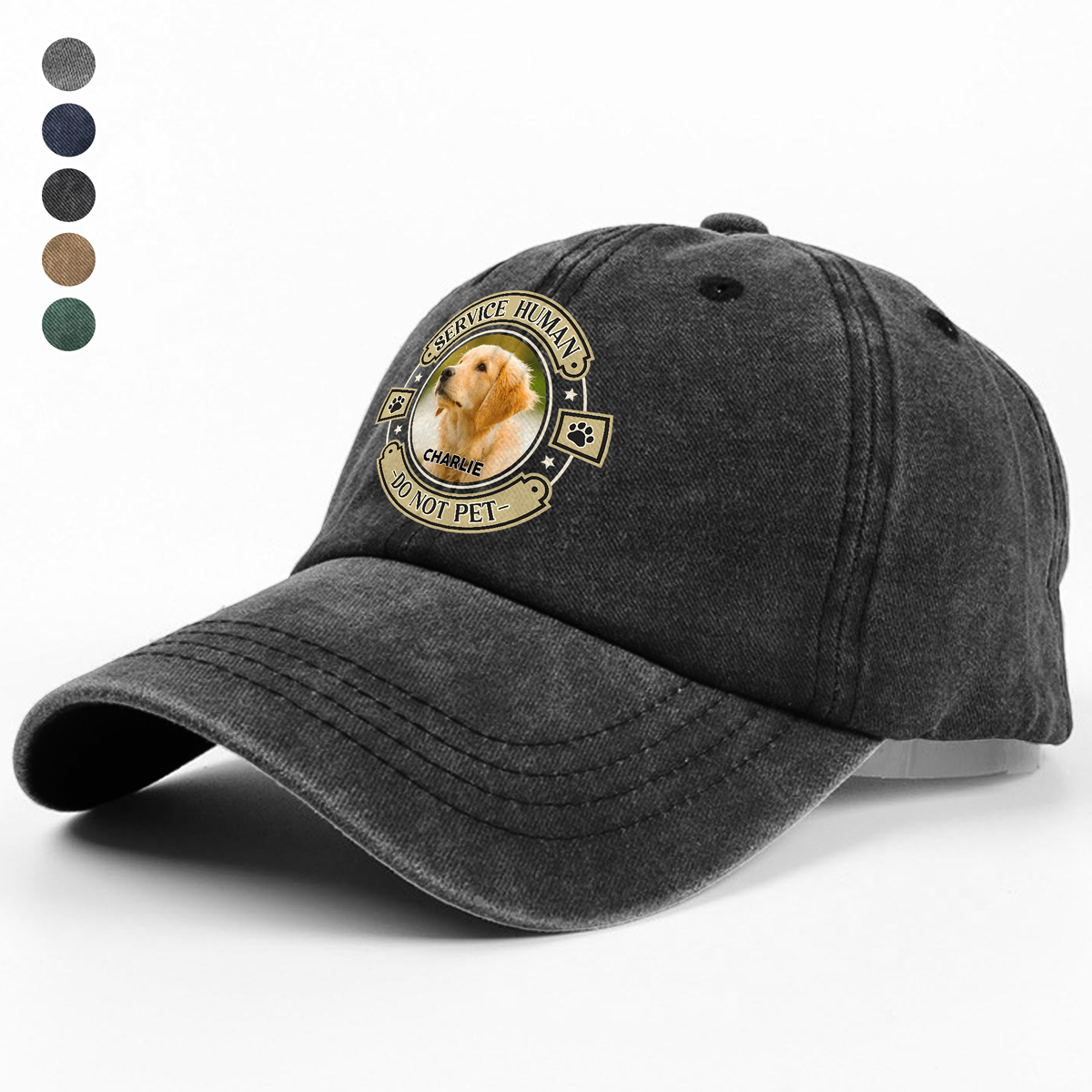 Custom Dog Photo Service Human Washed Denim Baseball Cap For Dog Lovers LM32 895027