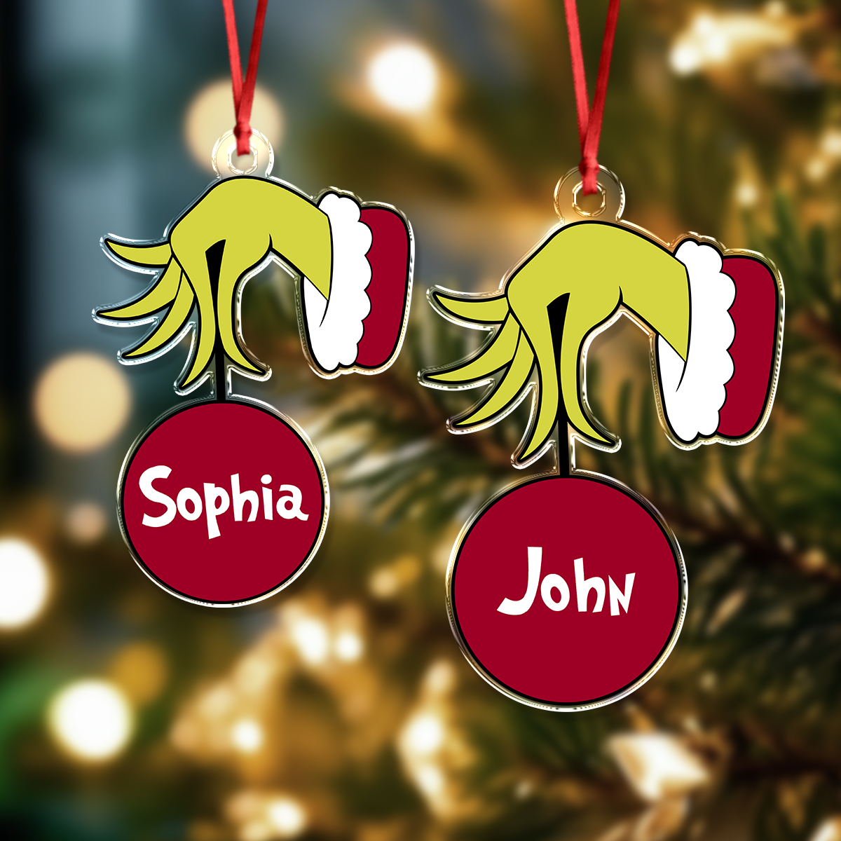 Personalized Elf Hold Christmas Ball Acrylic Ornament TH10 896391