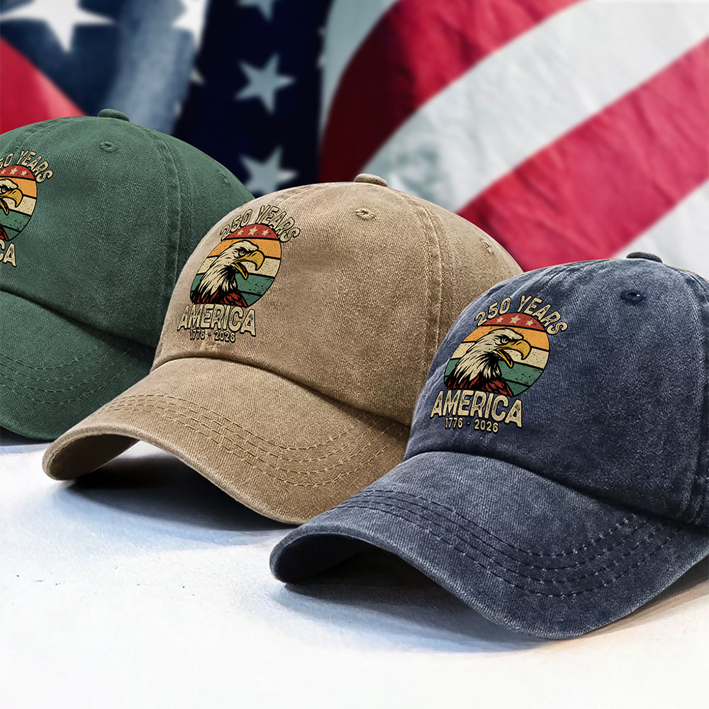 America 250 Years Washed Denim Baseball Cap TH10 894623