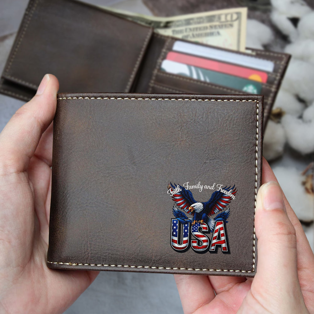 Faith, Family & Freedom 250 Years America Printed Leather Wallet Gift For Him CH07 910306