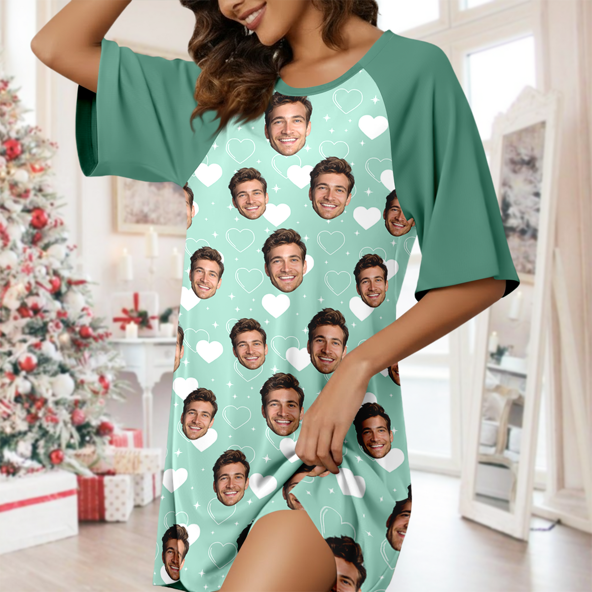 Custom Face Nightgown Valentine's Day Gift For Wife, Girlfriend CH07 910362