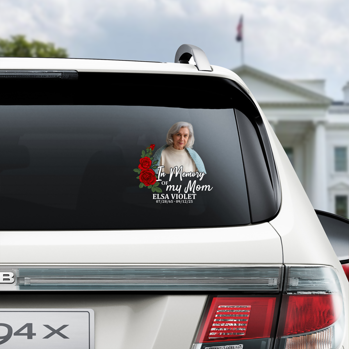 Custom Memorial Photo In Memory Of My Mom Car Window Decal Sticker HO82 901070