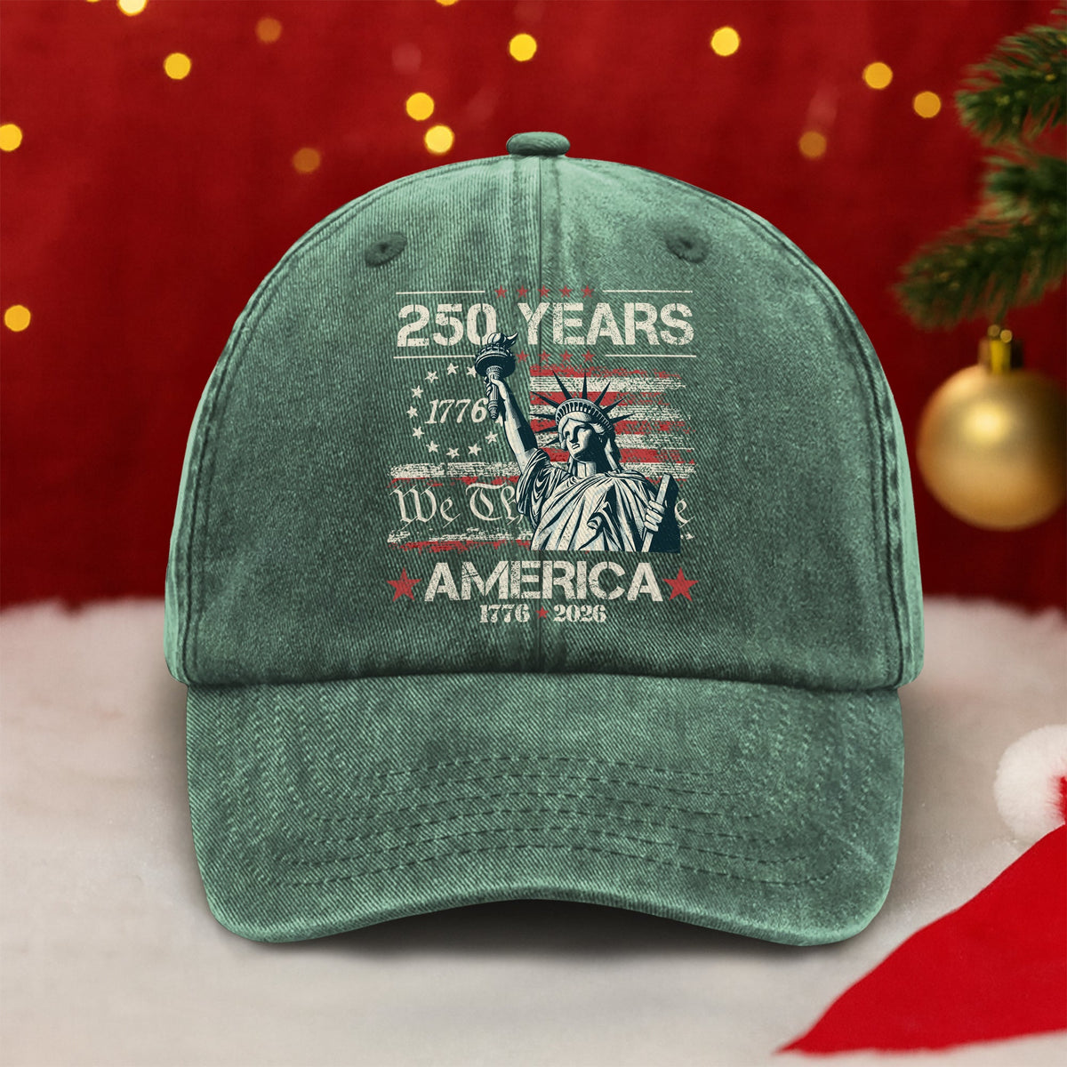 Celebrate Our America 250th Anniversary We The People Washed Denim Baseball Cap CH07 896720