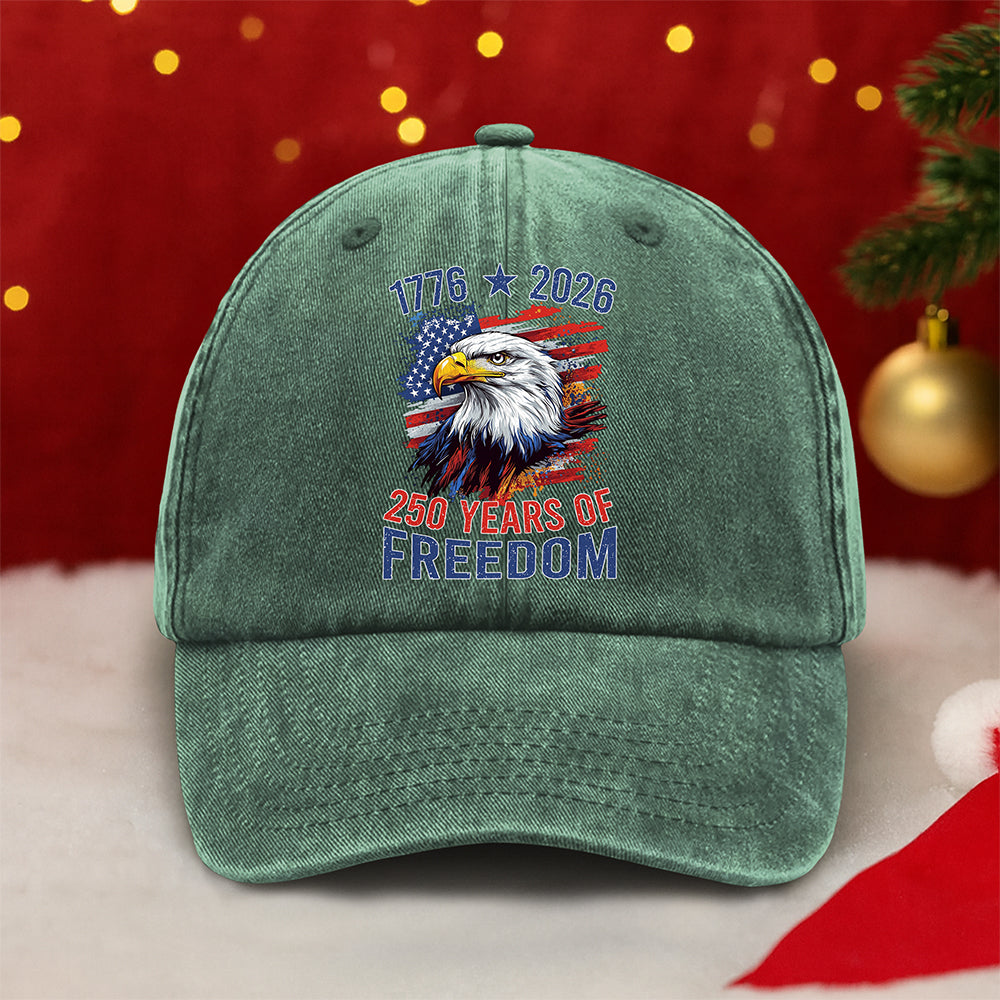 America Semiquincentennial 250 Years Of Freedom Washed Denim Baseball Cap CH07 896710