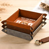 Custom Photo Dog Can't Wait To Play With Dad Leather Valet Tray LM32 893617