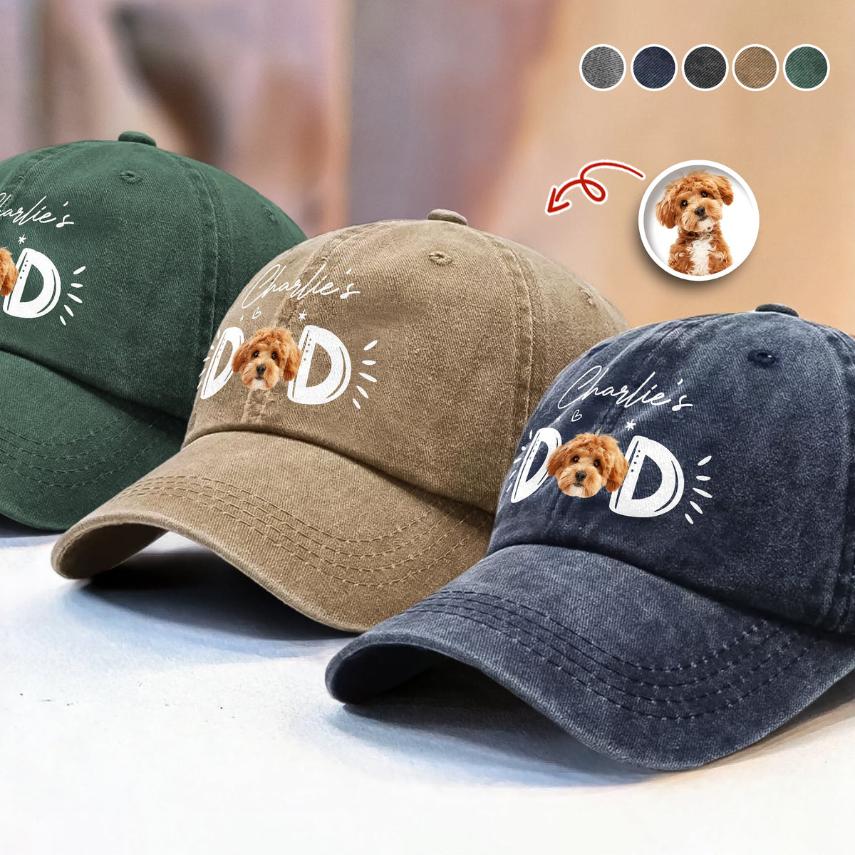 Custom Photo Dog Cat - Dog Mom Cat Mom Washed Denim Baseball Cap HA75 897008