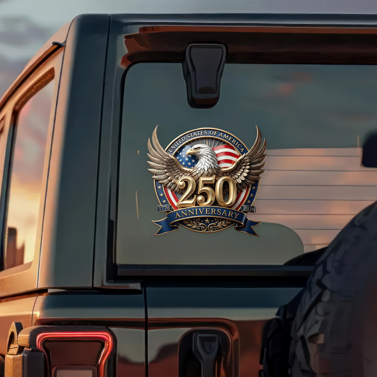 Eagles Flag USA 250th Anniversary Patriotic Car Window Decal Sticker LM32 899057