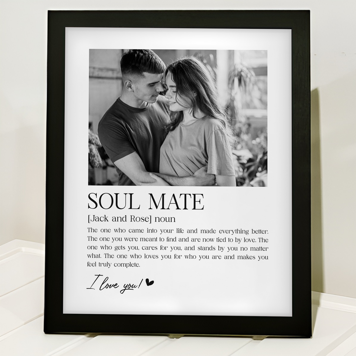 Custom Photo Soul Mate Personalized Picture Frame Couple Anniversary Gift, Valentines Day Gift HA75 920094