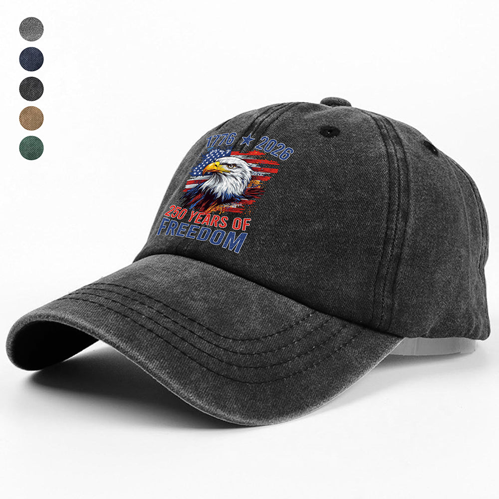 America Semiquincentennial 250 Years Of Freedom Washed Denim Baseball Cap CH07 896710