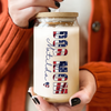 Custom Name America Dog Mom With Kid Glass Can With Lid Gift For Mom TH10 898695