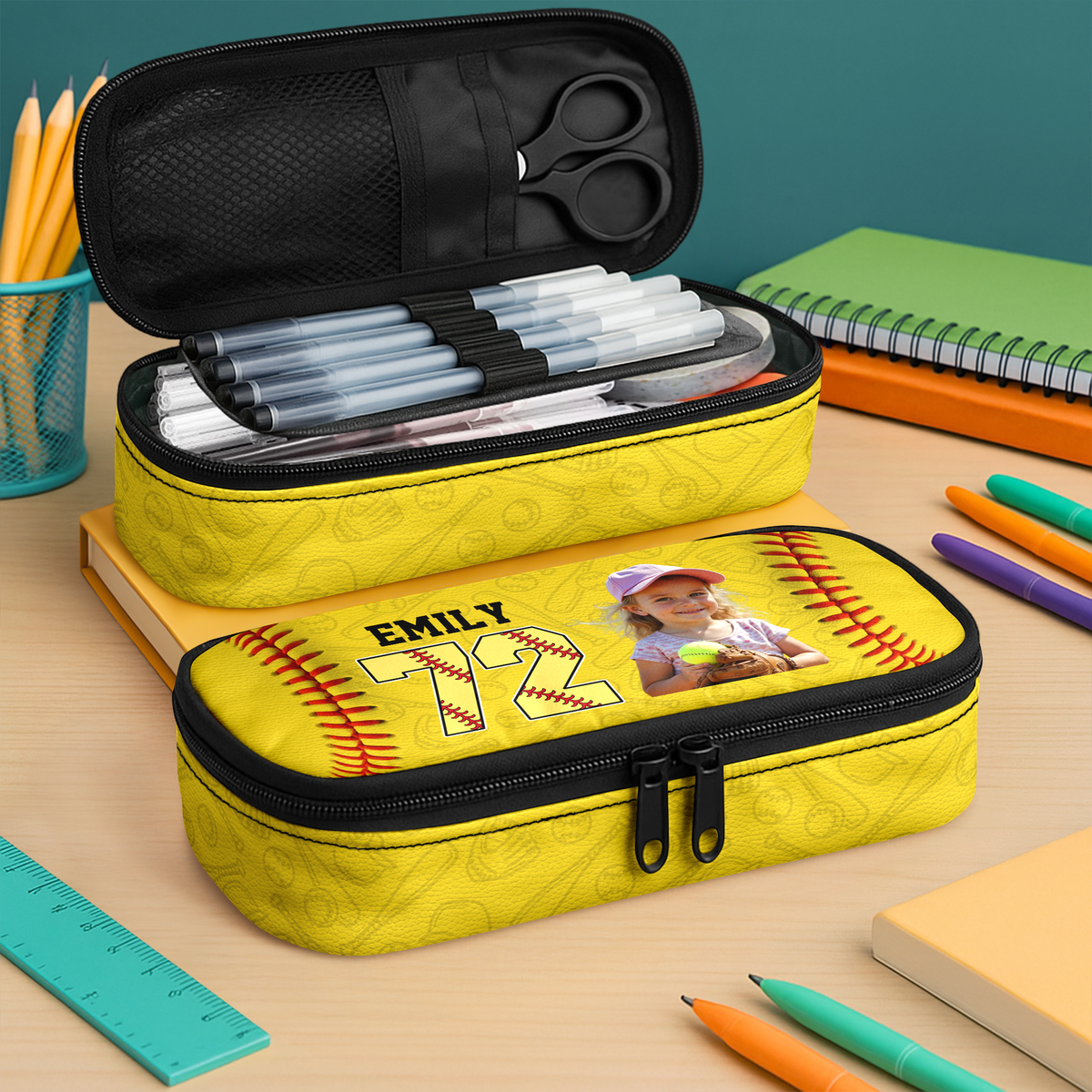 Custom Photo Baseball Lovers Pencil Case Personalized Back To School Gift CH07 896260