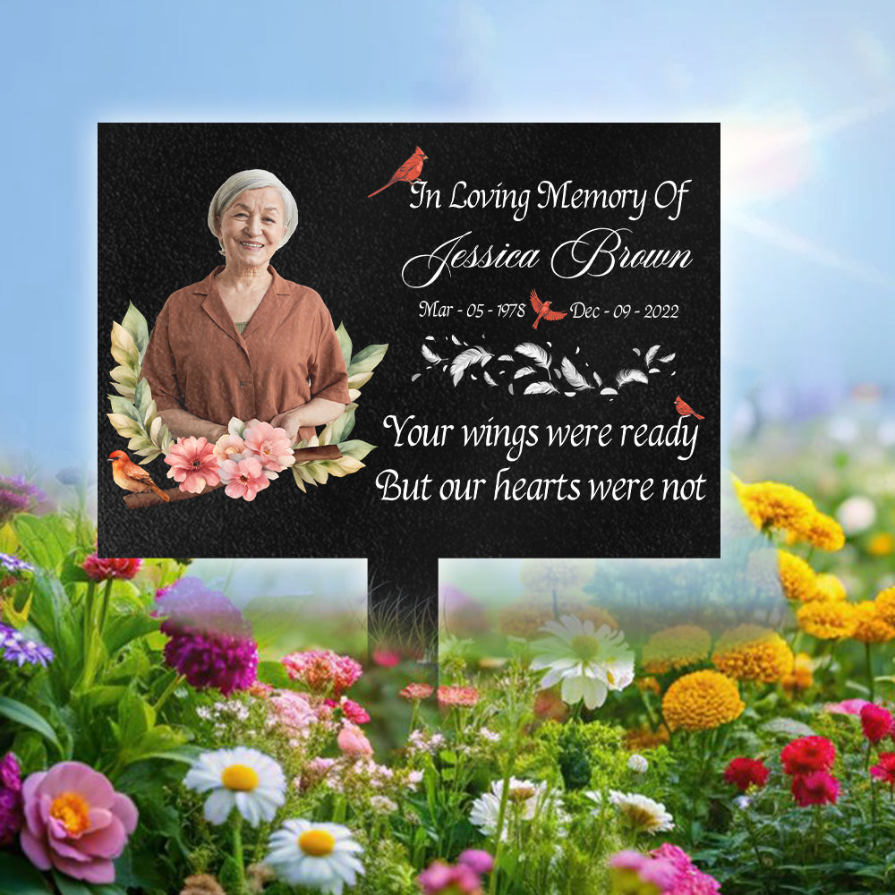 Custom Memorial Photo - Your Wings Were Ready But My Heart Was Not Garden Stake CH07 895400