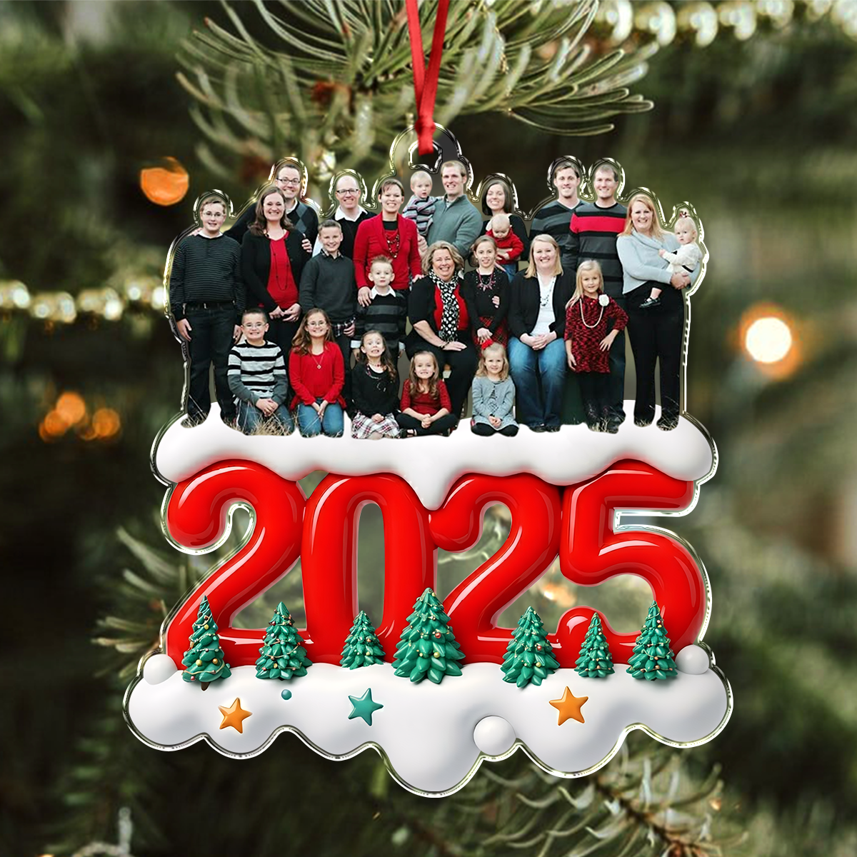 Custom Photo Together Forever Now Family Acrylic Ornament Gift For Mom, Dad, Brother, Sister, Kids HO82 900210