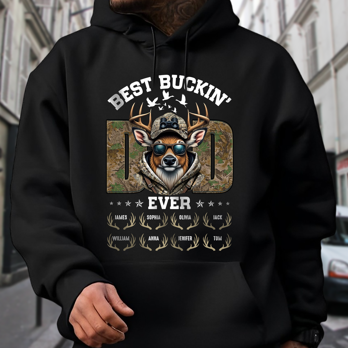 Hunter Dad Best Buckin' Dad With Kid's Name Dad Shirt Personalized Gift For Father's Day HO82 893804