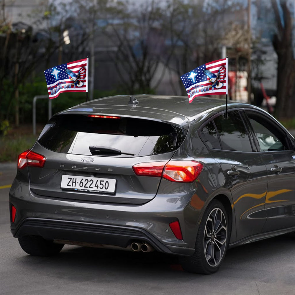 One Nation Under God Patriotic With Eagle Car Flag HO82 900962