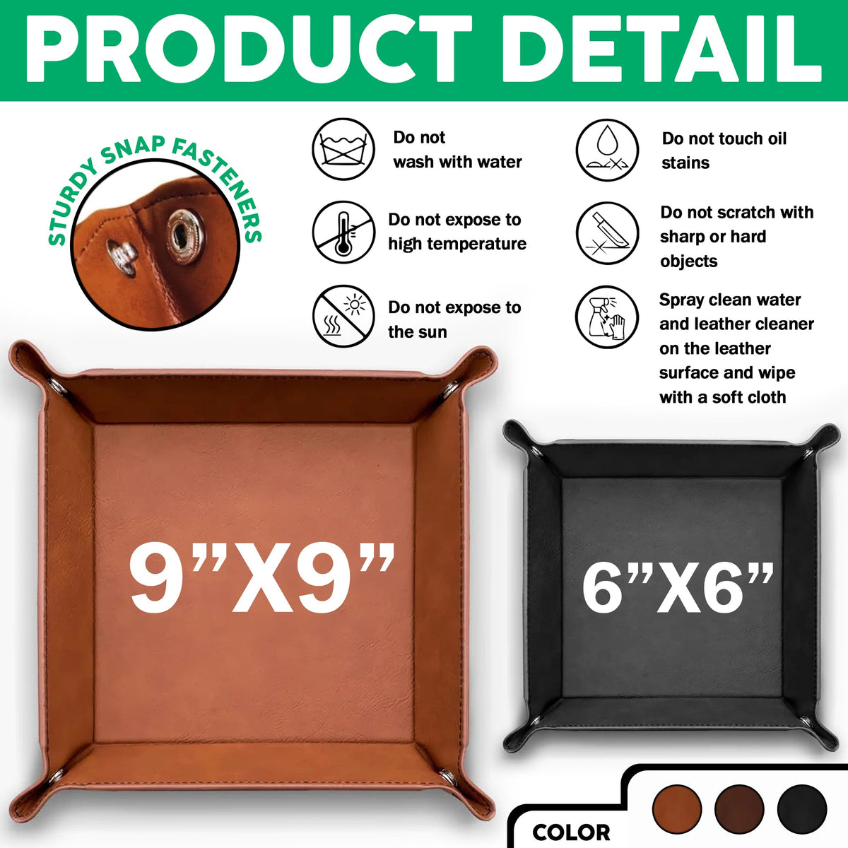 Custom Photo Dog Can't Wait To Play With Dad Leather Valet Tray LM32 893617