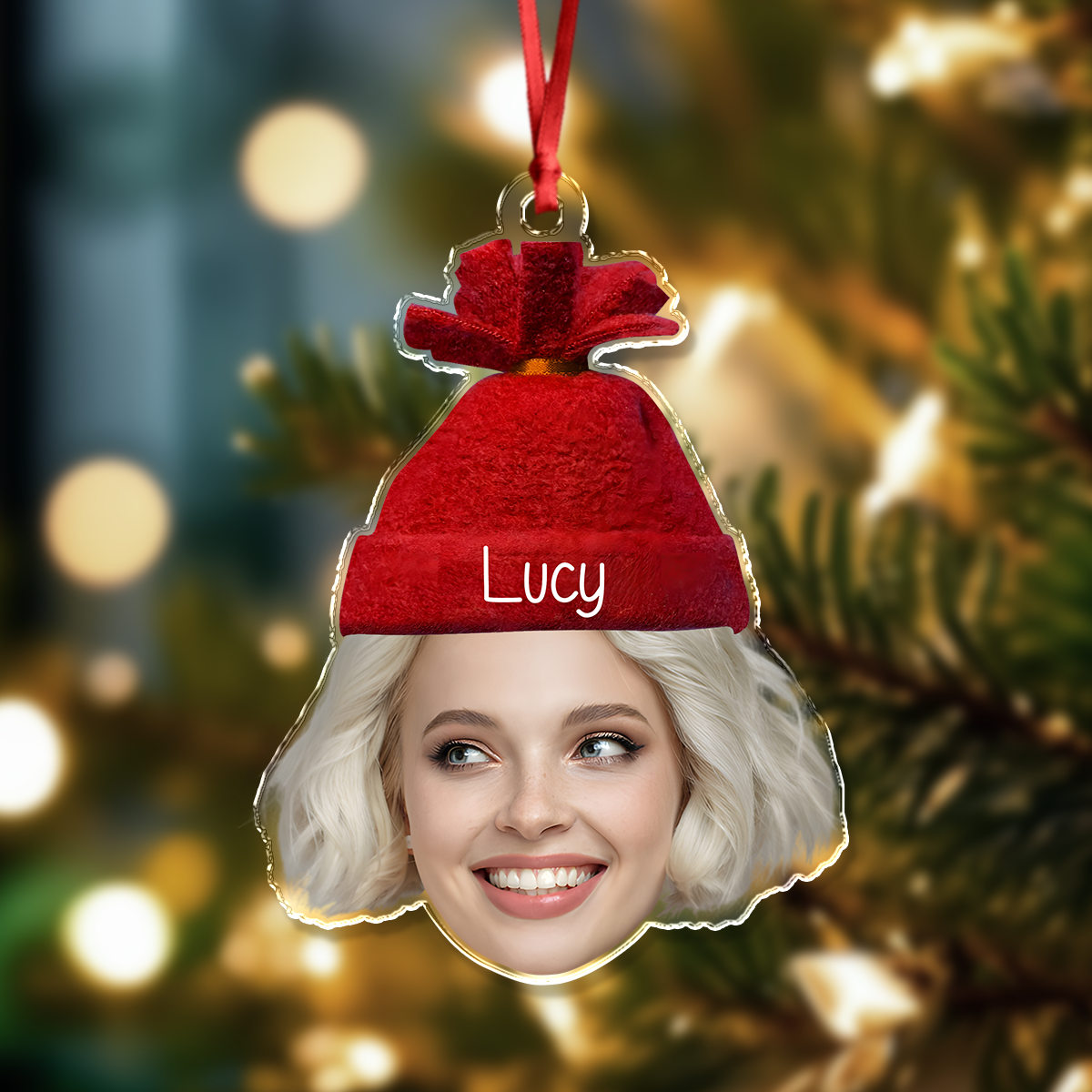 Custom Cute Face Photo Acrylic Ornament Christmas Gift For Family HO82 894756
