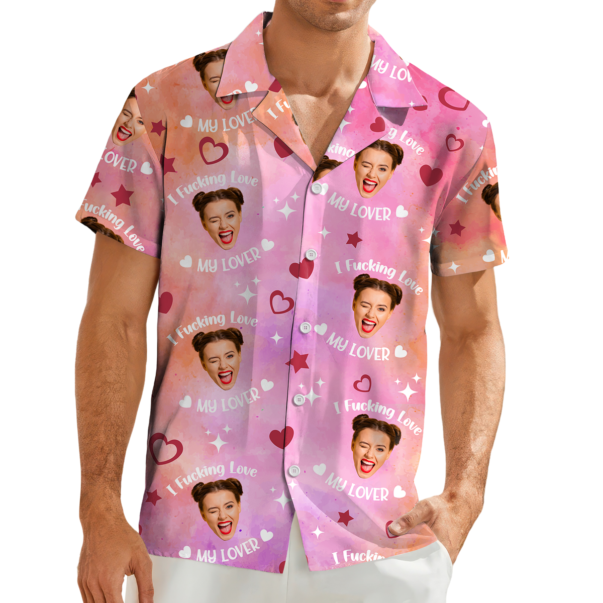 Custom Photo I Fking Love My Lover Hawaii Shirt For Couple TH10 892823