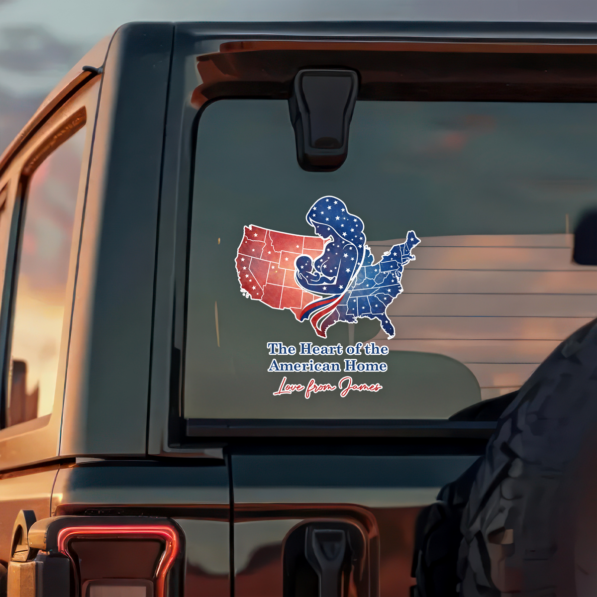 Custom Name The Heart Of The American Home Car Window Decal Sticker LM32 897859