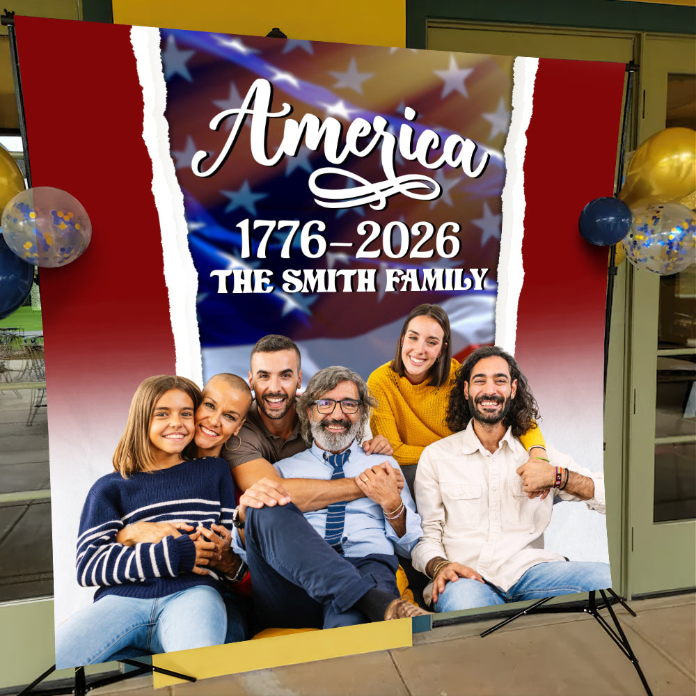Custom Family Name America 1776 -  2026 Backdrop TH10 896571