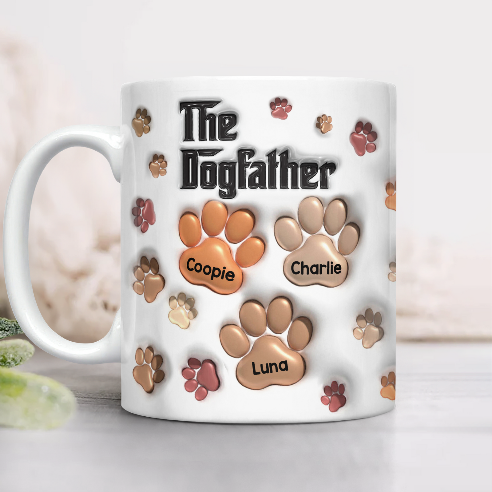 The Dogfather Dogmother 3D Inflated Effect Mug For Dog Lover TH10 894807