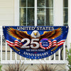 Custom Family Name United States 250th Anniversary 1776–2026 Eagle Non-Pleated Fan Flag LM32 669173