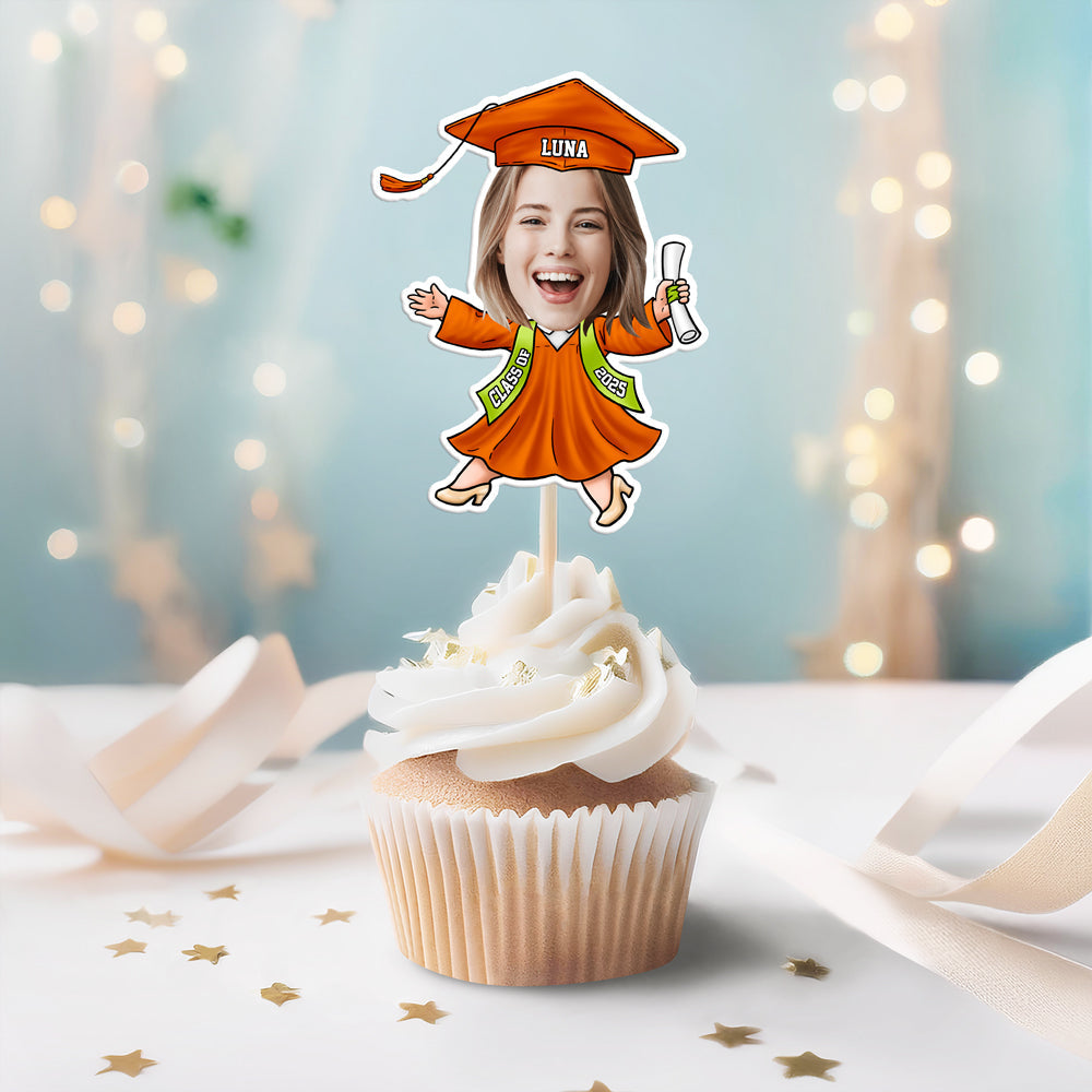 Custom Funny Face Class of 2026 Graduation Decoration Cupcake Toppers LM32 893143