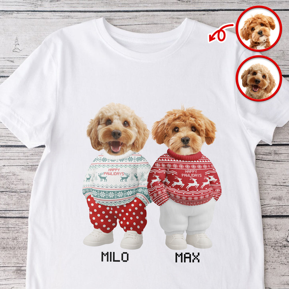 Custom Photo Dog Cat Xmas Clothes Christmas Bright Shirt Gift For Dog Cat Pet Lover HA75 897946